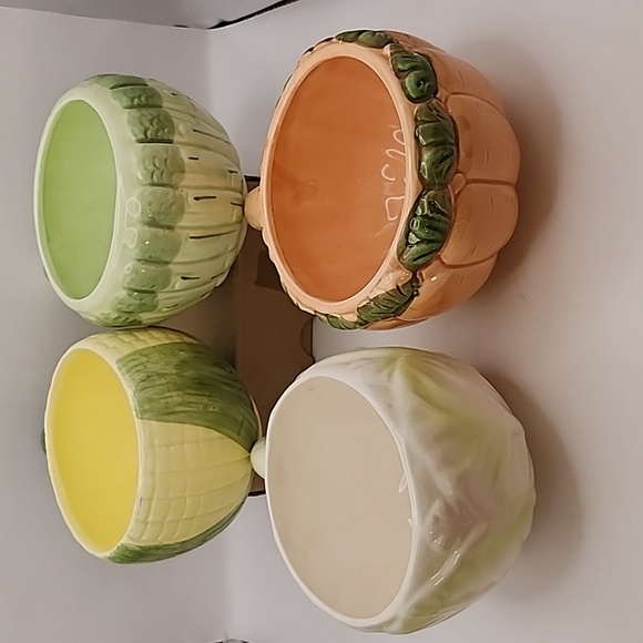 Vintage Ceramic Vegetable Soup Mugs 4 Count 6.25" X 3.75" - Picture 4 of 16